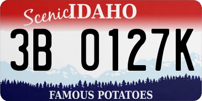 ID license plate 3B0127K