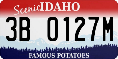 ID license plate 3B0127M