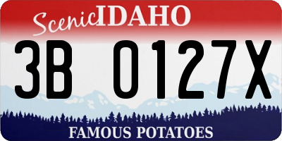 ID license plate 3B0127X