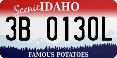 ID license plate 3B0130L