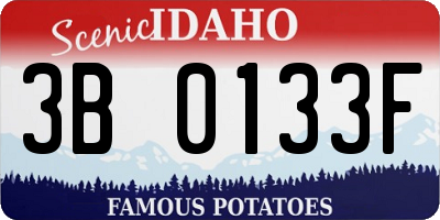ID license plate 3B0133F