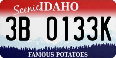 ID license plate 3B0133K