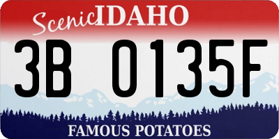 ID license plate 3B0135F