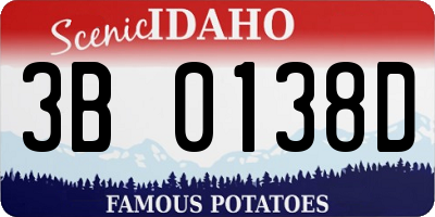 ID license plate 3B0138D