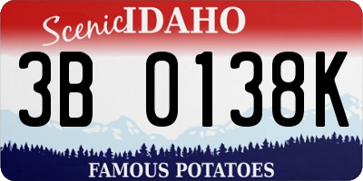 ID license plate 3B0138K