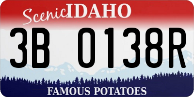 ID license plate 3B0138R