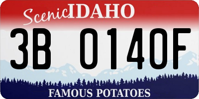 ID license plate 3B0140F