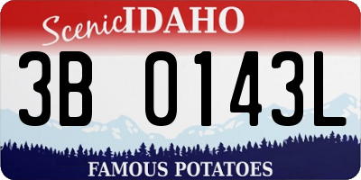ID license plate 3B0143L
