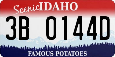 ID license plate 3B0144D