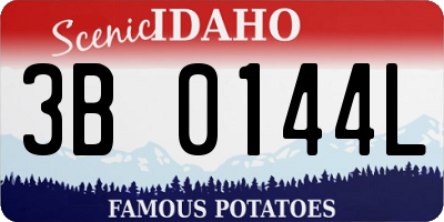 ID license plate 3B0144L