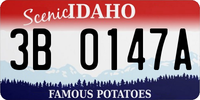 ID license plate 3B0147A