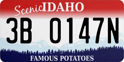 ID license plate 3B0147N