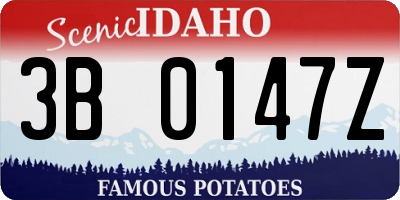 ID license plate 3B0147Z