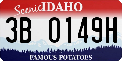 ID license plate 3B0149H