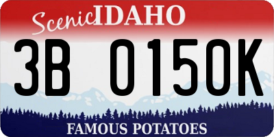 ID license plate 3B0150K