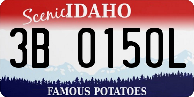 ID license plate 3B0150L