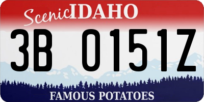 ID license plate 3B0151Z
