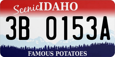 ID license plate 3B0153A
