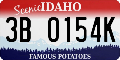 ID license plate 3B0154K