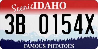 ID license plate 3B0154X
