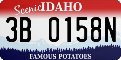 ID license plate 3B0158N