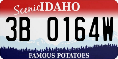 ID license plate 3B0164W