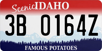 ID license plate 3B0164Z