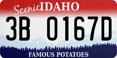 ID license plate 3B0167D