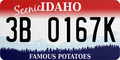 ID license plate 3B0167K