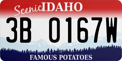 ID license plate 3B0167W