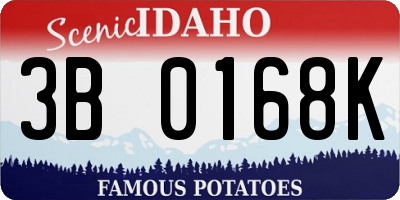 ID license plate 3B0168K