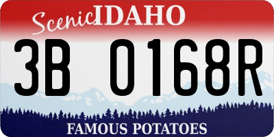 ID license plate 3B0168R