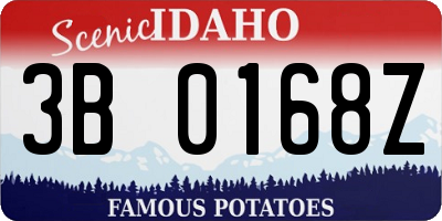 ID license plate 3B0168Z