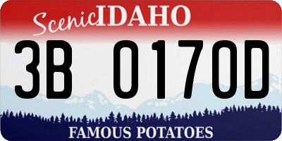 ID license plate 3B0170D
