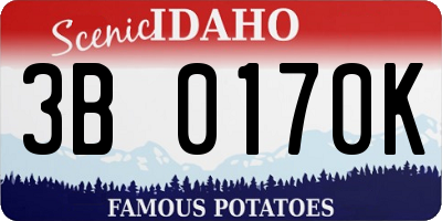 ID license plate 3B0170K