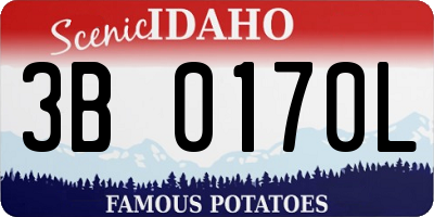 ID license plate 3B0170L