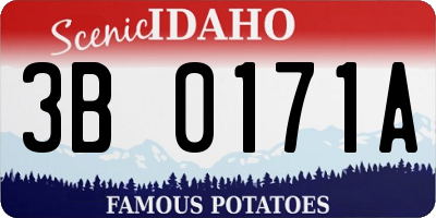 ID license plate 3B0171A