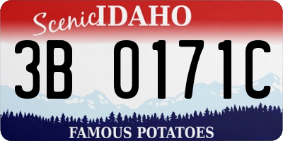 ID license plate 3B0171C