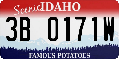 ID license plate 3B0171W