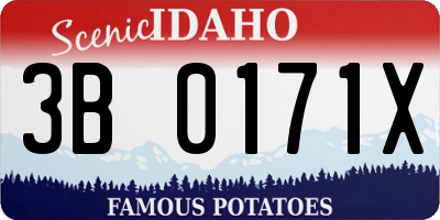 ID license plate 3B0171X