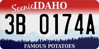 ID license plate 3B0174A