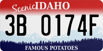 ID license plate 3B0174F