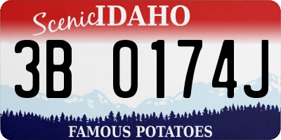 ID license plate 3B0174J