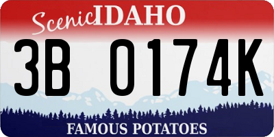 ID license plate 3B0174K