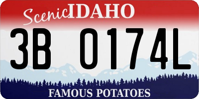 ID license plate 3B0174L