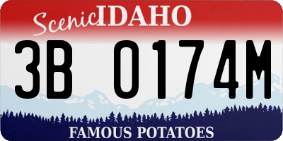 ID license plate 3B0174M