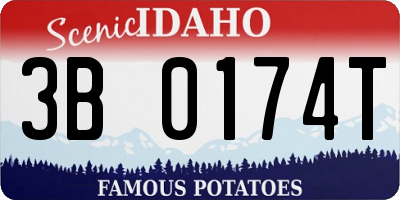 ID license plate 3B0174T