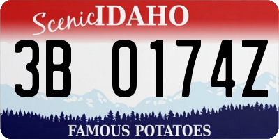 ID license plate 3B0174Z
