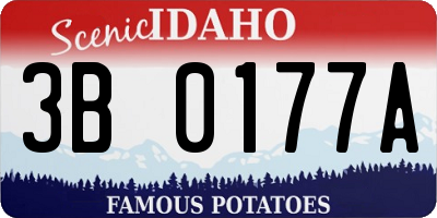 ID license plate 3B0177A