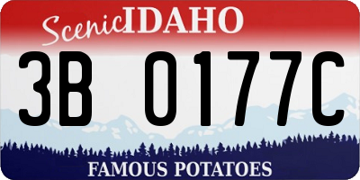 ID license plate 3B0177C